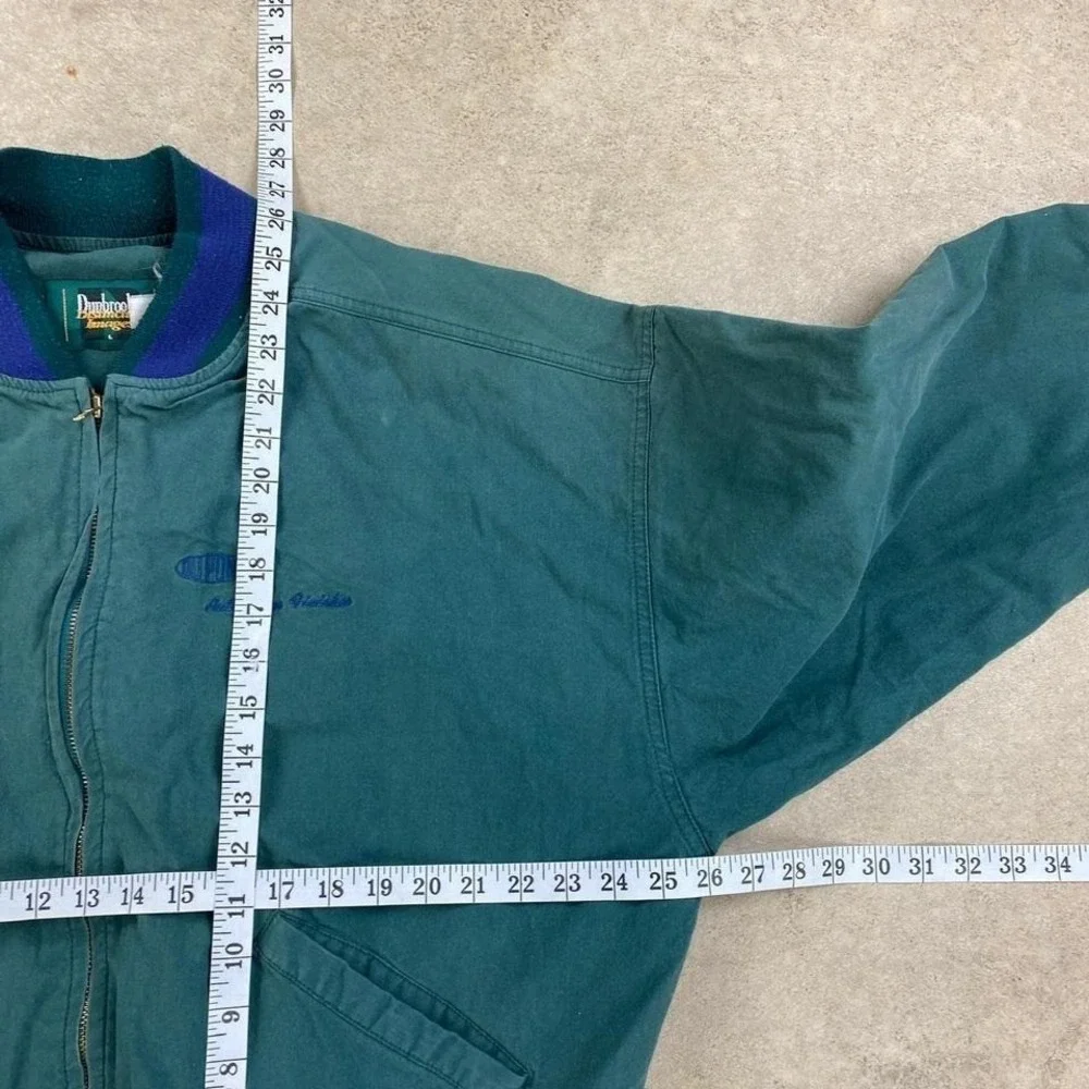 Vintage 90s Dupont Racing Bomber Jacket Size Large Green Full Zip Nascar Logo